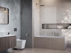 Душевая шторка на ванну Radaway Essenza Brushed Nickel PND II прозрачный, 100х150 правая, прозрачный