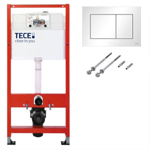 Система инсталляции для унитаза TECEbase kit c кнопкой 9400413 и унитазом Roxen Boro 530145-01 Rimless Soft Close
