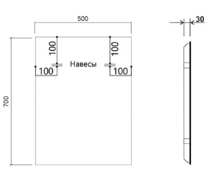 Зеркало Vincea LED VLM-3VN500B / VLM-3VN600B, 50х70