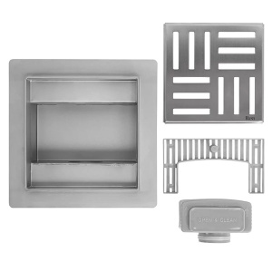 Душевой трап Rea Cross Nikiel Matt G6200 / G6201, 12х12 см