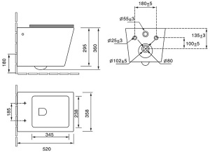 Подвесной унитаз SantiLine SL-5004MB-BD с функцией биде