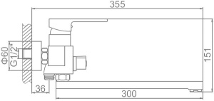 Смеситель для ванны Ledeme L2230