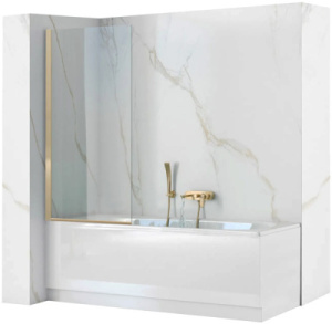 Душевая шторка на ванну Rea Elegant Gold 70 / 80, 80х140, прозрачный