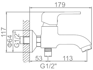 Смеситель для ванны Ledeme L3244