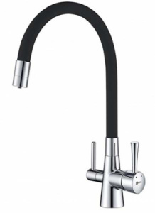 Смеситель для кухонной мойки Lemark Comfort LM3075BL / LM3075C / LM3075B / LM3075GM с подключением к системе очистки воды, хром, черный