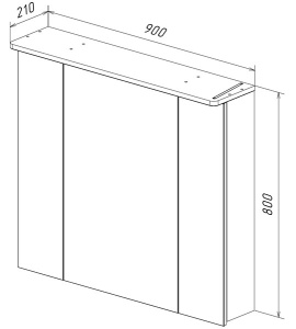 Шкаф-зеркало Lemark Zenon 90 / 100, 90х80, белый глянец