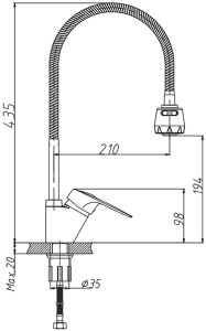 Смеситель для кухонной мойки Haiba HB4304-3