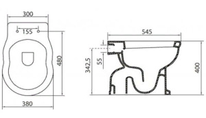 Приставной унитаз BelBagno Boheme BB115CBS вертикальный выпуск, белый