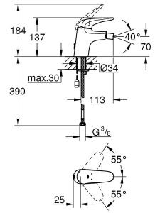 Смеситель для биде Grohe Eurostyle Solid 23721003