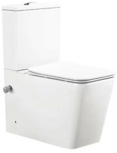 Напольный унитаз SantiLine SL-5017SM-BD с функцией биде и встроенным смесителем, белый