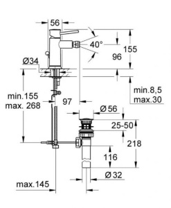 Смеситель для биде Grohe BauClassic 32864000