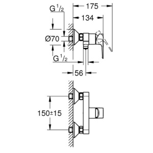 Смеситель для душа Grohe BauLoop 23633001