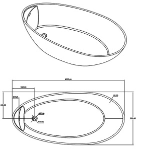 Ванна из искусственного камня Timo MARI1700 Solid Surface