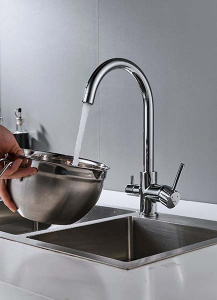 Смеситель для кухонной мойки Shevanik S128 / S128L с подключением к фильтру воды, хром