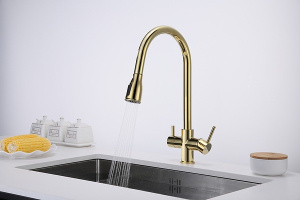 Смеситель для кухонной мойки Paulmark Lange La214212-G с подключением к фильтру воды