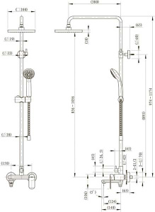 Душевая стойка Bravat Opal F6125183CP-A-RUS