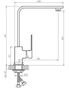 Смеситель для кухонной мойки Lauter Ray 21СК7573C