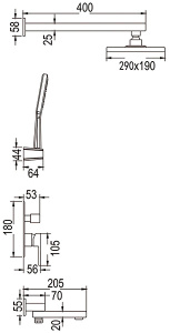 Душевая система скрытого монтажа Rose R2835H