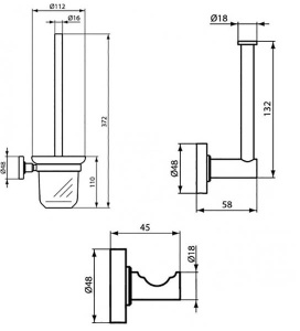 Набор аксессуаров для ванной комнаты Ideal Standard IOM A9246XG