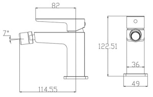 Смеситель для биде Omnires Parma PM7421IN с донным клапаном Click Clack
