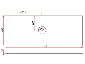 Столешница ЗОВ компакт-плита 13 Белая CKP13W1195458C1 (1 вырез)