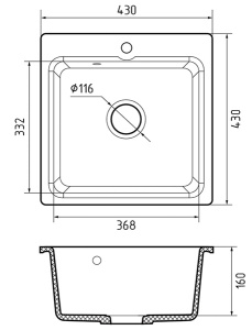 Кухонная мойка GranFest Smart SM-430 с сифоном