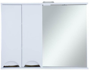Шкаф-зеркало Misty Куба 105 / 120, 105х80/белый