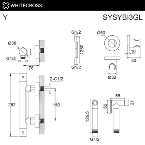 Смеситель для биде Whitecross Y SYSYBI3GL с термостатом
