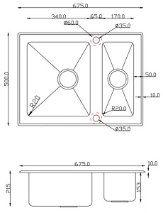 Кухонная мойка ZorG GS 6750-2 white