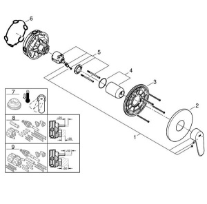 Смеситель встраиваемый Grohe Eurodisc Cosmopolitan 24055002 (1 функция), хром