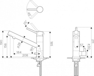 Смеситель для кухонной мойки Omoikiri Tonami-CA / SA / CH с подключением к фильтру воды, бежевый