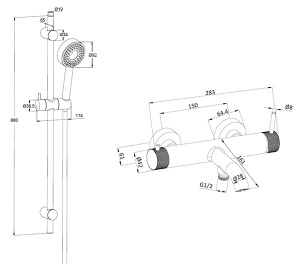 Смеситель для ванны Milleau Tissage ML81803M/0705BDQ-CR / ML81803M/0705BDQ-BN