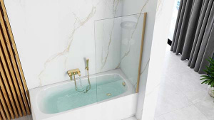 Душевая шторка на ванну Rea Elegant Gold 70 / 80, 80х140, прозрачный