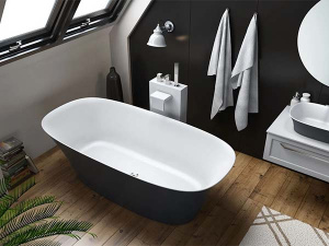 Ванна из искусственного камня Kolpa-san Blanche FS Black, 180х85