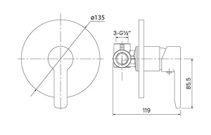 Смеситель встраиваемый Iddis Sena SENSB00i66 (1 выход)