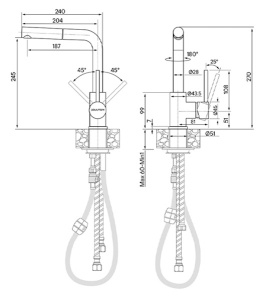 Смеситель для кухонной мойки Paulmark Kassel Ka214311-401TB(AN)
