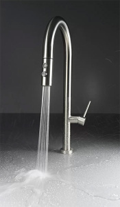 Смеситель для кухонной мойки Deante Olfato Steel BQO_F72M с выдвижным изливом