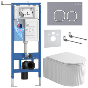Комплект инсталляции 6 в 1 Roxen StounFix Dual Fresh 968280 с аромадозатором, серый бетон