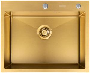 Кухонная мойка Arfeka Eco AR 60 Gold с дозатором и роллер-матом