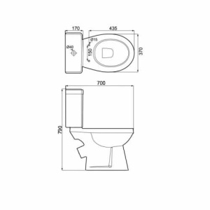 Напольный унитаз Porta Galeon с фальшбиде, белый