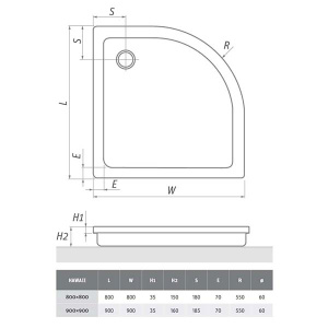 Душевой поддон Roth (Roltechnik) HAWAII R55