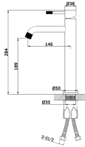 Смеситель для умывальника Vieir V402512G