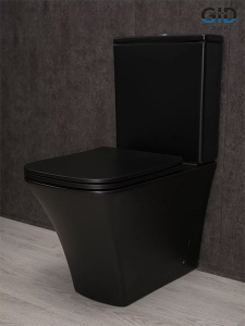 Напольный унитаз Gid Tn2184Bm с сиденьем Soft Close, черный матовый