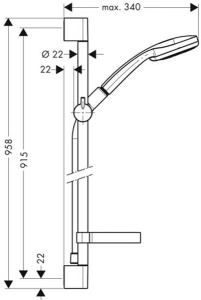 Душевой гарнитур Hansgrohe Croma 100 Multi 27774000