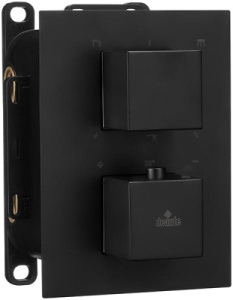 Смеситель встраиваемый Deante Box Nero BXY NEAT термостатический наружная часть (3 функции), черный