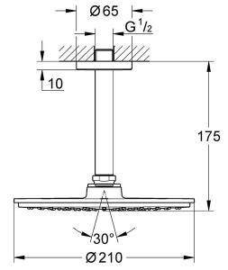 Верхний душ Grohe Rainshower Cosmopolitan 210 26063000