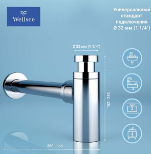 Сифон для умывальника Wellsee Drainage System 182104000