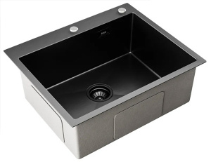 Кухонная мойка Axus LS-6050B с коландером, дозатором и держателем губки