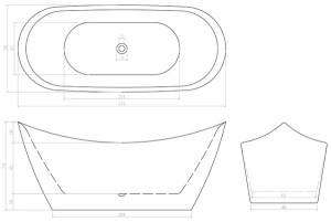 Акриловая ванна Cerutti Nemi170MB, 170x74