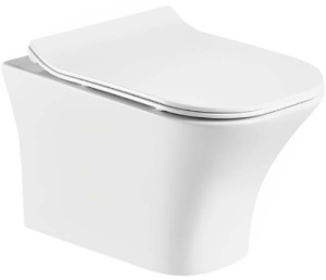 Подвесной унитаз Cerutti Vettore Aria MW CT9242 / Vettore Aria CT7190 безободковый с крышкой SoftClose, белый матовый
